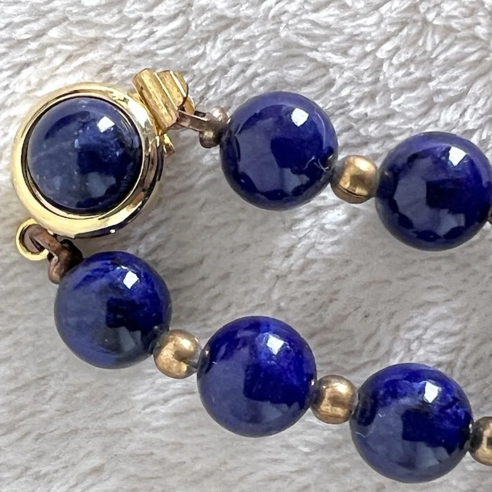 Classic Blue Beaded Necklace - Picture 3 of 9